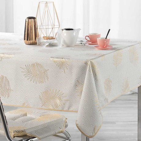 Sunny Metallic Print - Gold - Dug med anti-plet - 150 x 240 cm