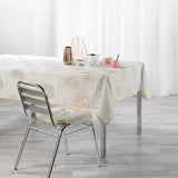 Sunny Metallic Print - Gold - Dug med anti-plet - 150 x 240 cm