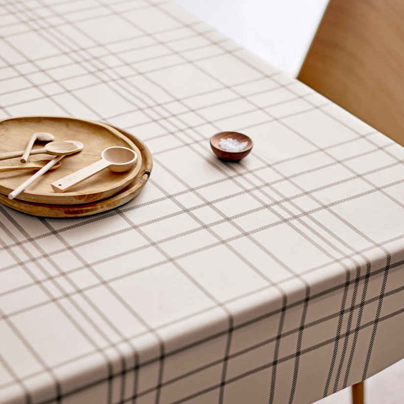 Tartan Beige - Södahl akryldug i 100% bomuld med antiskrid