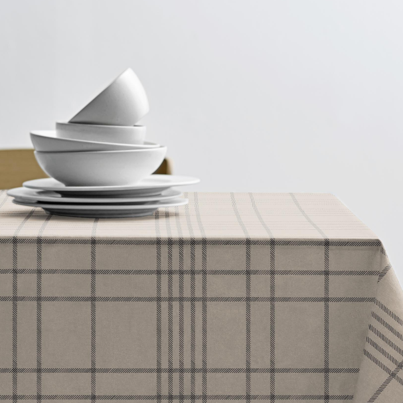 Tartan Beige - Södahl akryldug i 100% bomuld med antiskrid