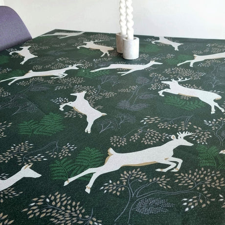 Cambridge Grøn - Juleakryldug med lurex - 150 cm bred