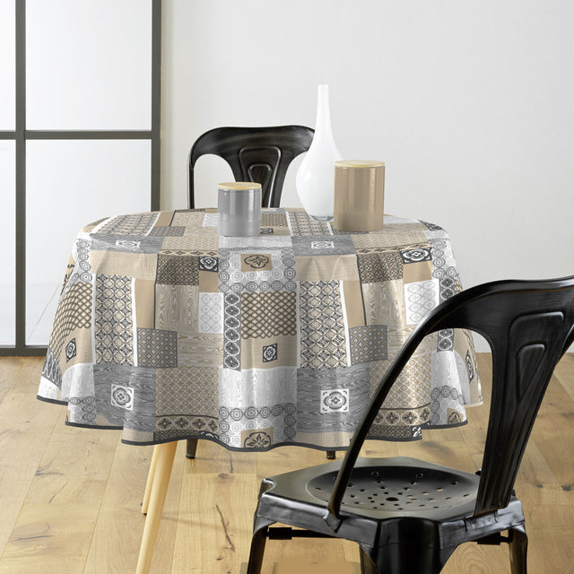 Textilia Costa - Rund voksdug med flot motiv Ø 155 cm