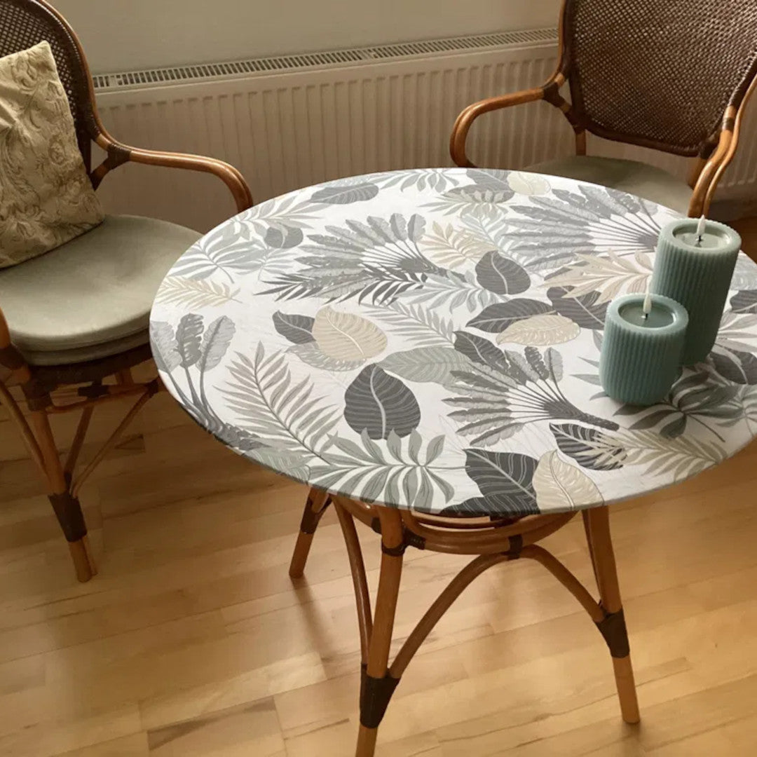 Textilia Panazio Linen - Rund voksdug med elastik