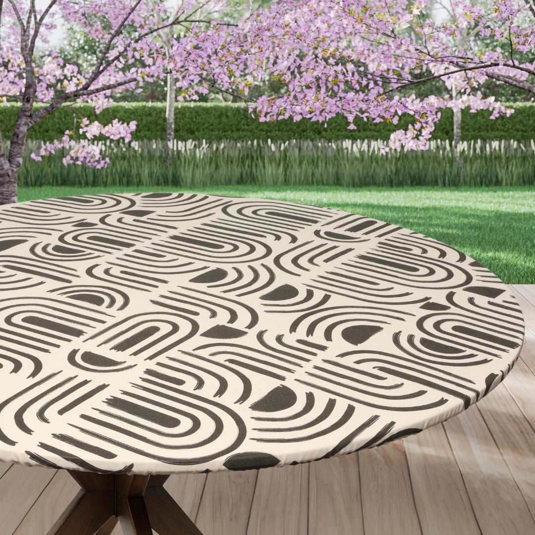 Textilia Pandorine Sort - Rund voksdug med elastik