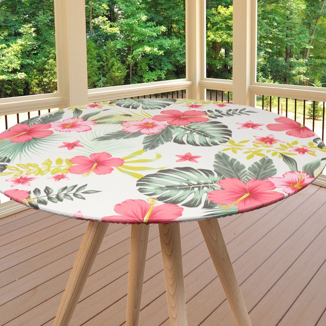 Textilia Bella White - Rund voksdug med elastik