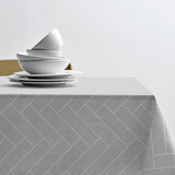 Tiles Light Grey - Södahl damaskvævet akryldug 100% bomuld med antiskrid, miljøbillede