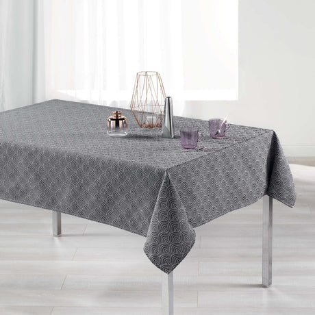 Tokio Jacquard Antracit 140x250 cm – Damaskdug med anti-plet, miljøbillede