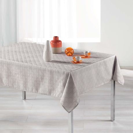 Tokio Jacquard Perle 140x300 cm – Damaskdug med anti-plet, miljøbillede