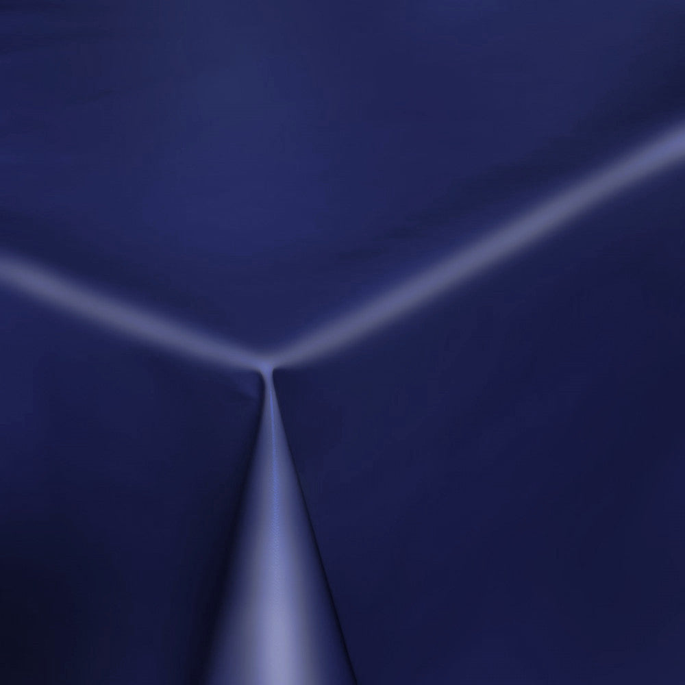 Uni Color - Ensfarvet halvblank voksdug, 140 cm bred - Mørkeblå