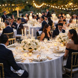 Vento – Ensfarvet rund stofdug Ø230 cm, hvid havefest