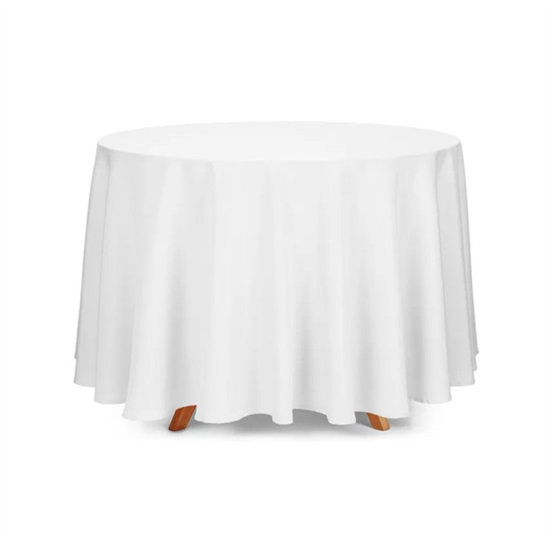 Vento – Ensfarvet rund stofdug Ø230 cm, hvid