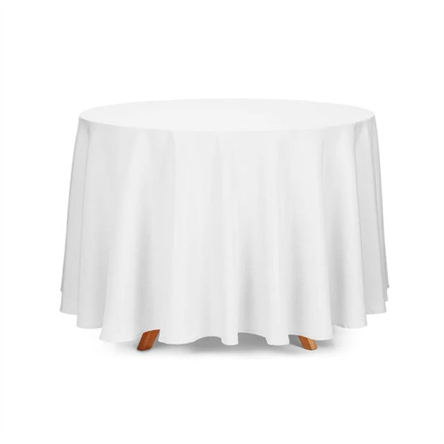 Vento – Ensfarvet rund stofdug Ø230 cm, hvid