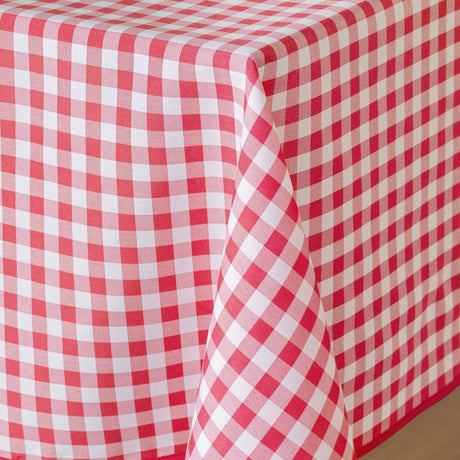 Vichy Rød 150 x 240 cm, rektangulær dug med anti-plet og tern, nærbillede