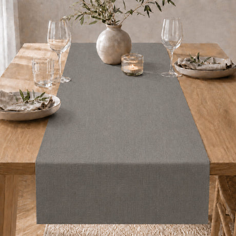 Voksbordløber – Linen Look Stone ca. 60 cm bred