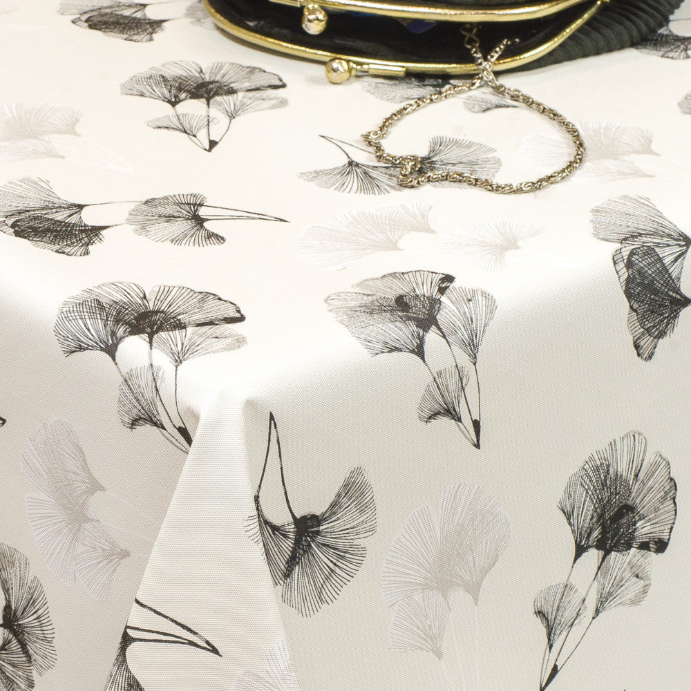 LÆNGDE: 2,5 m - Ginkgo Biloba Sort  - Voksdug med stofagtig overflade