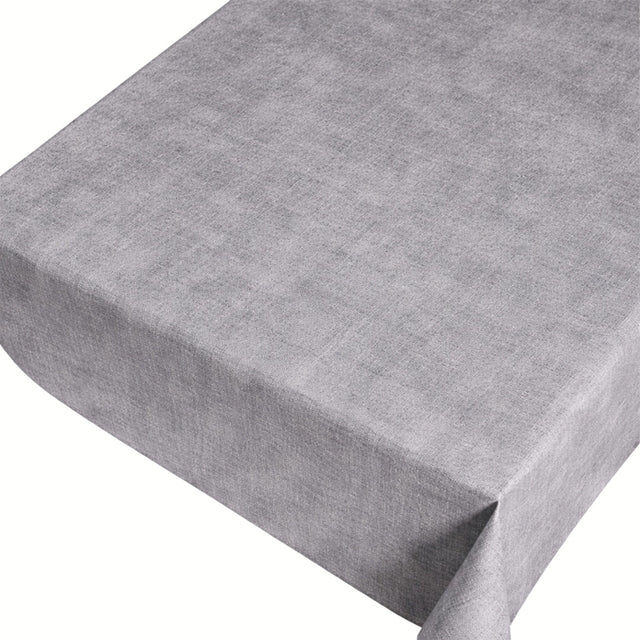 Linen Look Beton - Ensfarvet voksdug i hørlook, præget overflade, mønster