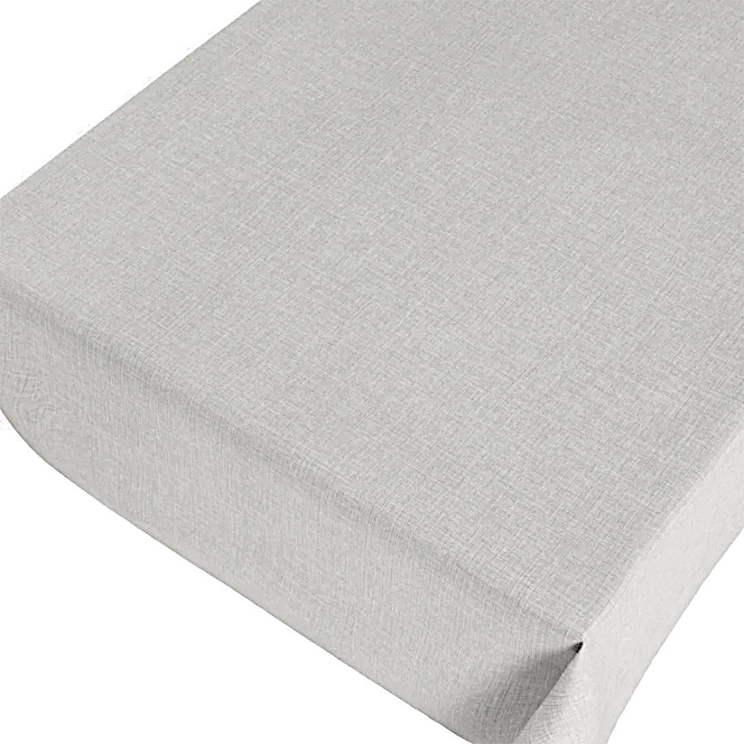 LÆNGDE: 3,2 m - Linen Look Grå - Ensfarvet voksdug i hørlook, præget overflade