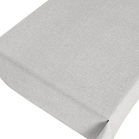 Linen Look Grå - Ensfarvet voksdug i hørlook, præget overflade, mønster