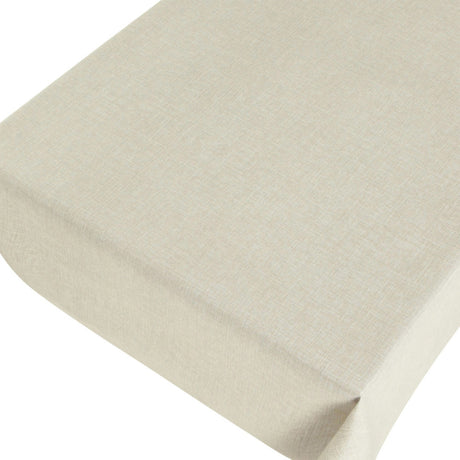 Linen look sand - ensfarvet voksdug i hørlook med præget overflade