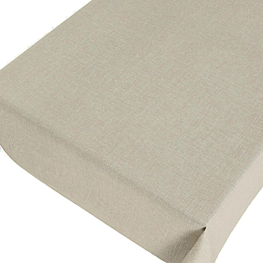 LÆNGDE: 3.4 m - Linen Look Sand - ensfarvet voksdug i hørlook med præget overflade