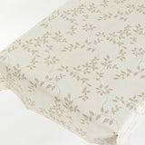 Voksdug Linette varm beige, hørlook med blade, 140 cm bred