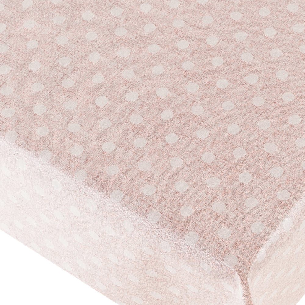 New Dot Pink - voksdug med prikker og flot præget hørlook