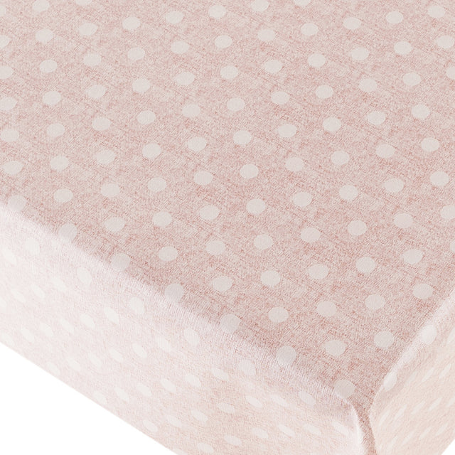 New Dot Pink - voksdug med prikker og flot præget hørlook