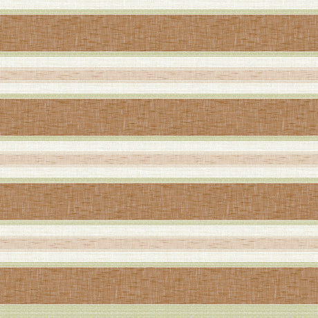 Volmer Striber Terracotta - Glat voksdug med hørlook