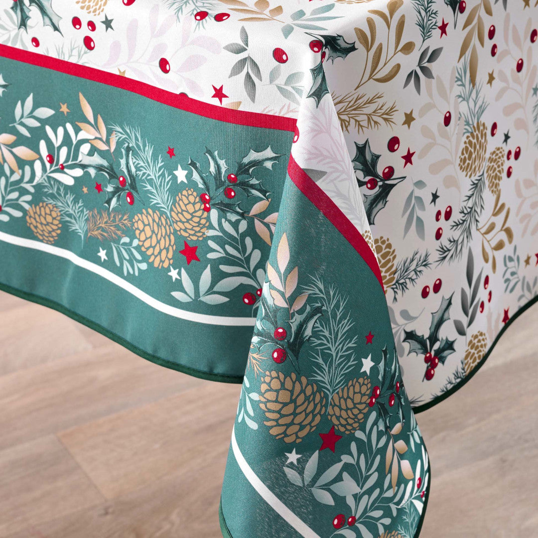 Westy Grøn – Juledug med antiplet 150 x 240 cm, nærbillede