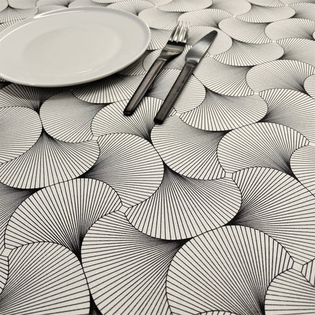 York Sort - Akryldug i 100% bomuld med flot grafisk mønster, 155 cm bred